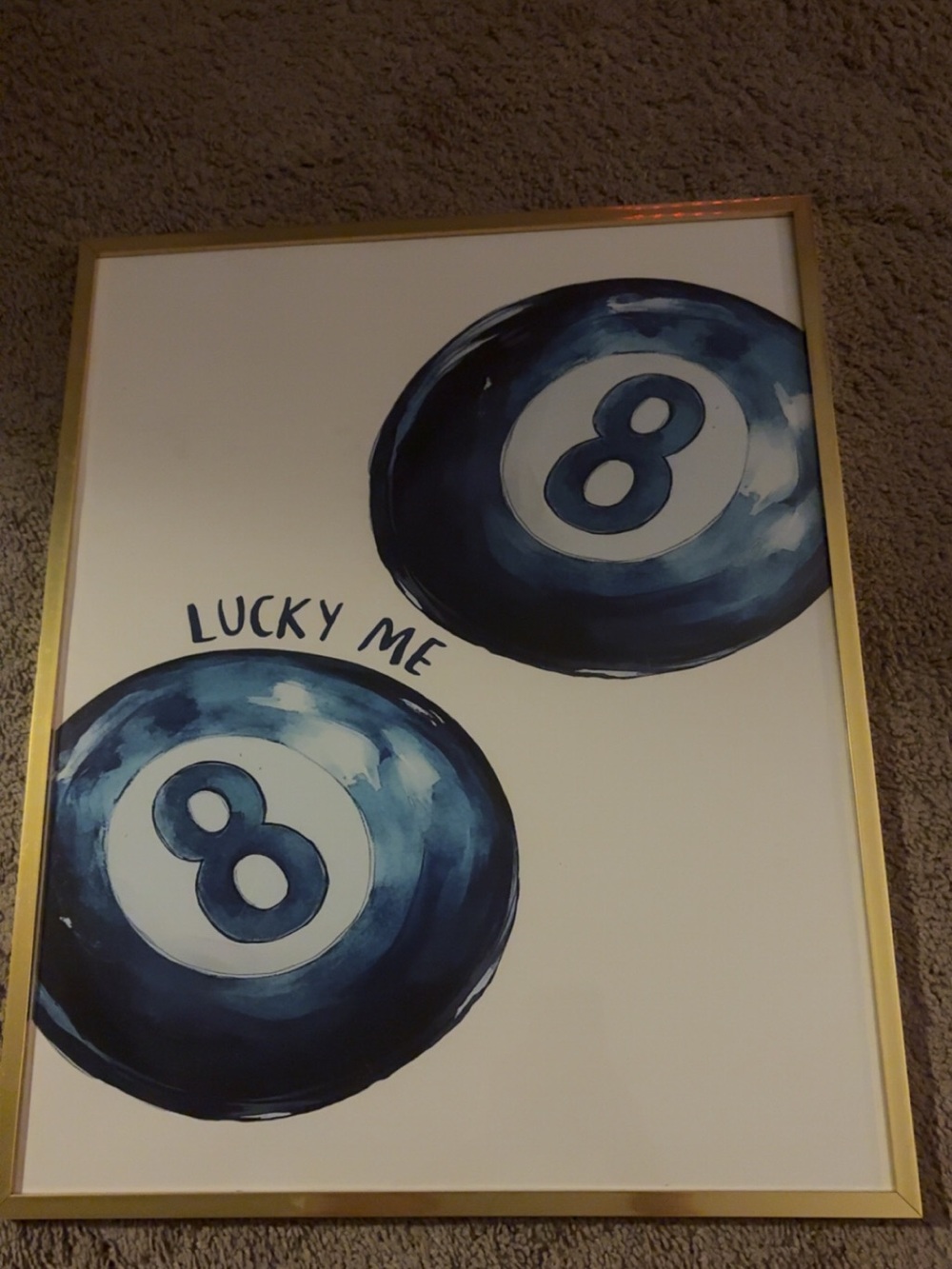 Lucky Me Blue 8-Ball Wall Art Print